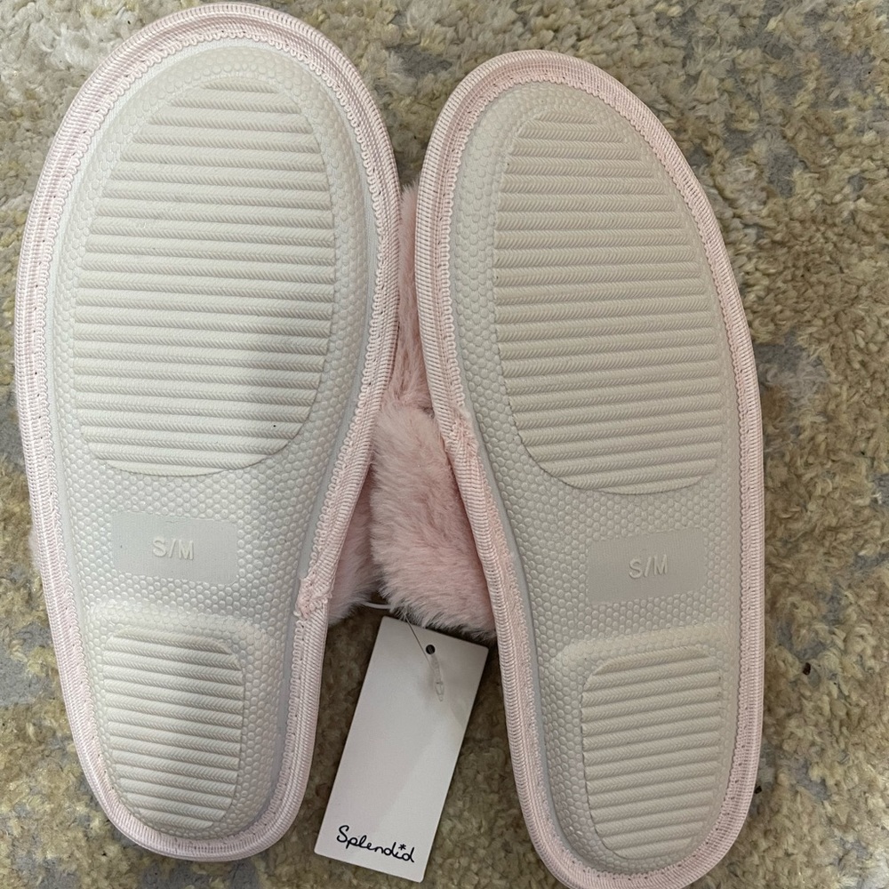 Pink Fuzzy Slippers - Picture 2 of 2